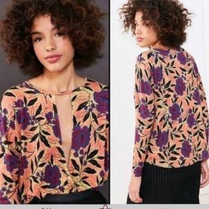 Silence + Noise Mia Plunging Cutout Surplice Top